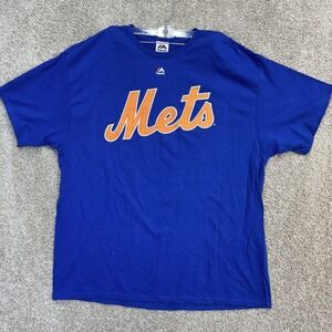 Majestic New York Mets Royal Blue Adult T Shirt 2XL Baseball MLB Licensed